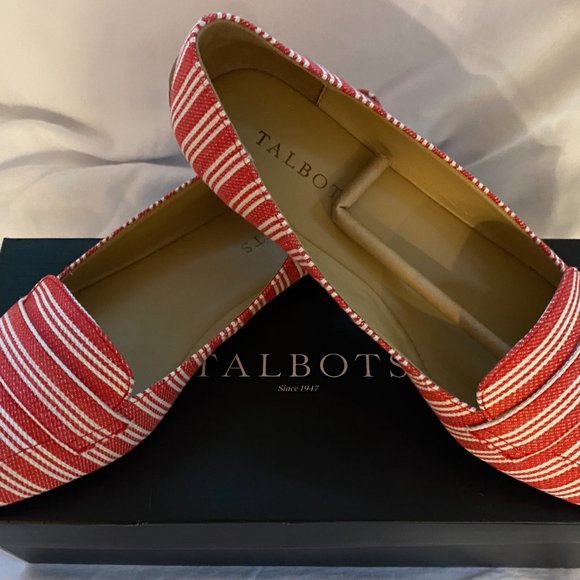 🎉HP🎉TALBOTS WOMAN POPPY RED FRANCESCA DRIVING MOCCASIN FLAT SHOES  7.5 - Picture 2 of 11